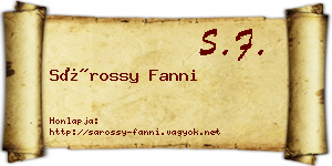 Sárossy Fanni névjegykártya