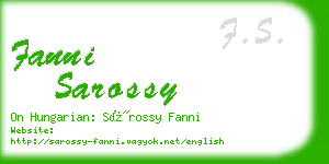 fanni sarossy business card